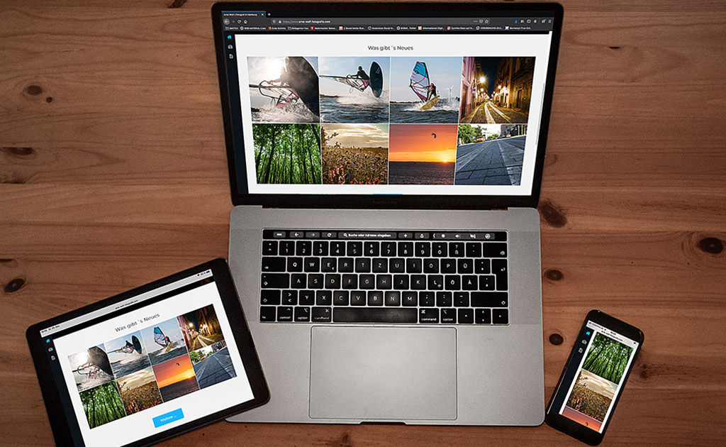 iPad, Macbook und iphone von oben fotografiert