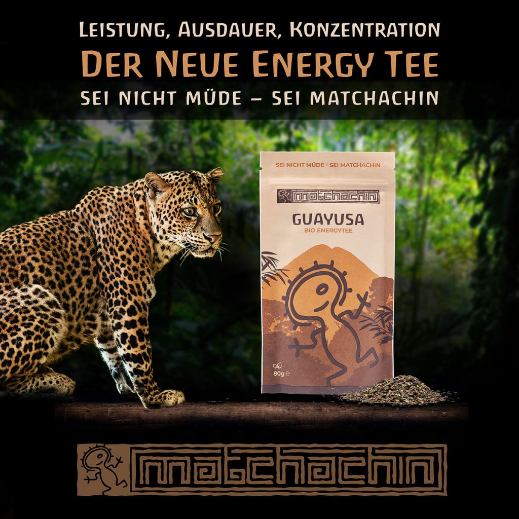 Fotografie, Grafikdesign und Postproduktion von Werbemotiv Leopard neben Guayusa Tee für
Guayusa Tee von Matchachin.