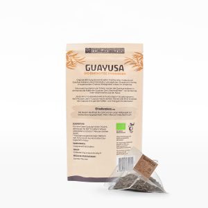 Fotografie der Produkte von Matchchin Guayusa Energy Tea. 
Fotografie und Postproduktion der Rückseite der Teeverpackung Beuteltee.